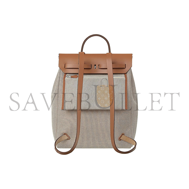 H**mes HERBAG A DOS ZIP BACKPACK CANVAS AND LEATHER H077782CKAB (38*29*11cm)